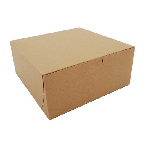 Kraft Paperboard Lock Corner Bakery Box – 9” x 9” x 4” (200 ct)
