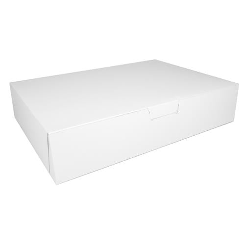 White Lock Corner Half Sheet Cake Box – 19” x 14” x 4” | 50 Count