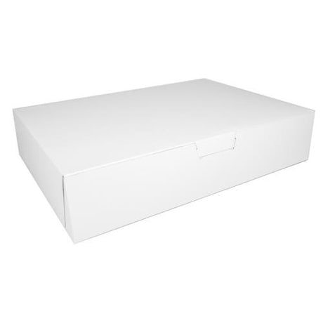 White Lock Corner Half Sheet Cake Box – 19” x 14” x 4” | 50 Count