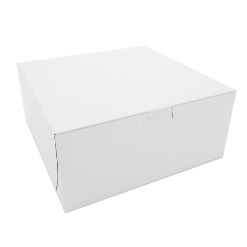 White Clay-Coated Kraft Lock Corner Bakery Box – 9” x 9” x 4” | 200 Count