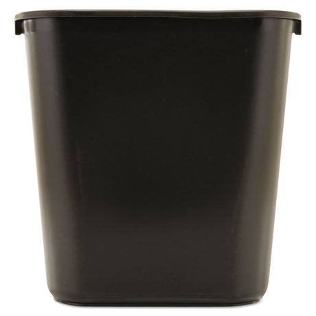 The Rubbermaid  28 Qt. / 7 Gallon Black Rectangular Wastebasket