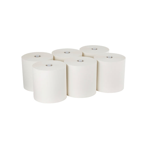 PACIFIC BLUE ULTRA® 8” High-Capacity Recycled Paper Towel Rolls – White | 6 Rolls per Case