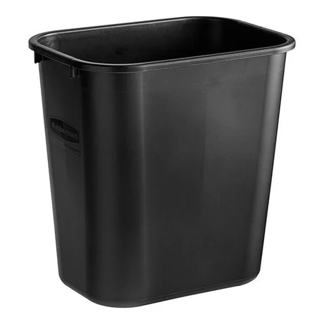 The Rubbermaid  28 Qt. / 7 Gallon Black Rectangular Wastebasket