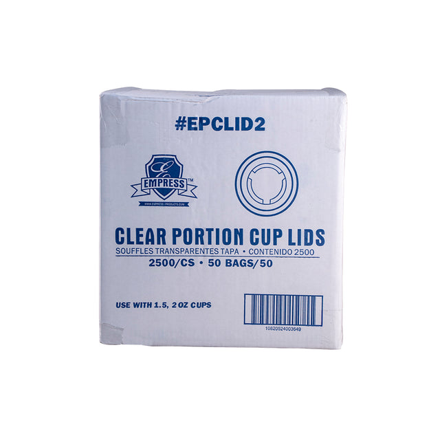 Empress Plastic Portion Cup Lid for 2oz Container - Clear