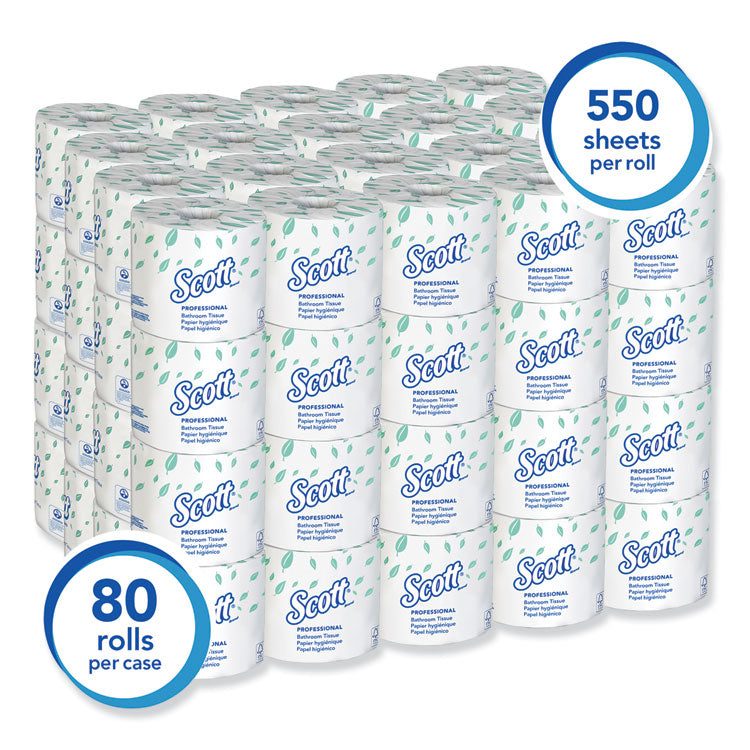 Scott® Standard Roll 2-Ply Toilet Tissue | Septic Safe | 550 Sheets per Roll | 80 Rolls per Carton