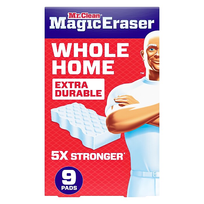 Mr. Clean® Magic Eraser Whole Home Extra Durable Cleaning Sponges | White | 9 Erasers/Pack