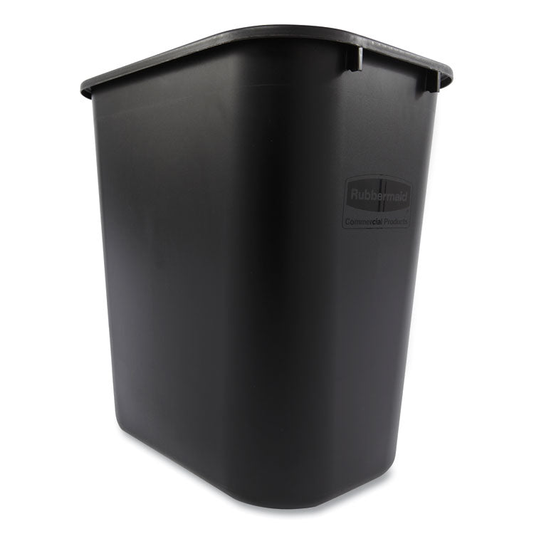 The Rubbermaid  28 Qt. / 7 Gallon Black Rectangular Wastebasket