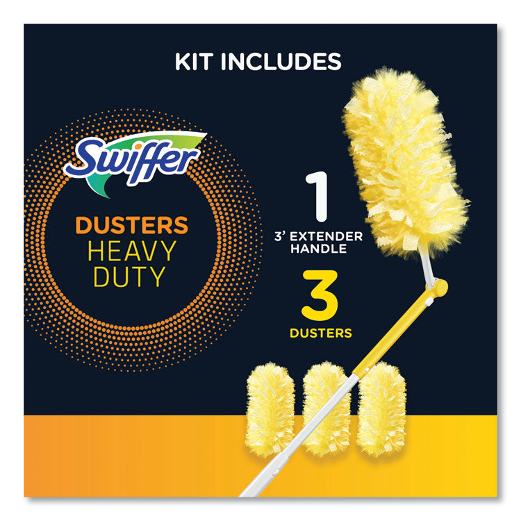 Swiffer® Dusters Heavy Duty Kit With 3 Duster Replacements and Extendable Handle (14" - 3ft)
