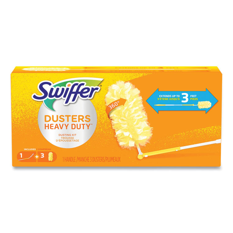 Swiffer® Dusters Heavy Duty Kit With 3 Duster Replacements and Extendable Handle (14" - 3ft)