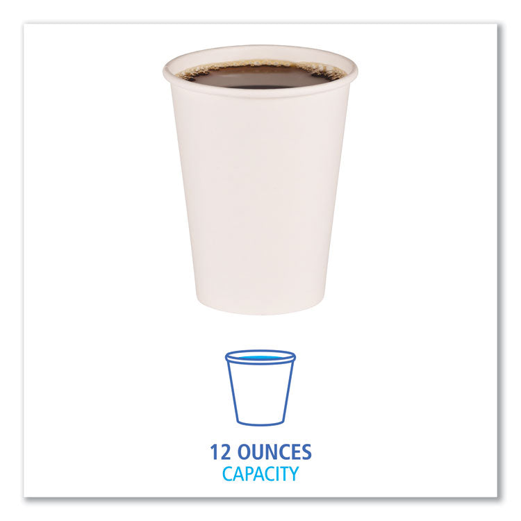 Boardwalk® Paper Hot Cups, 12 oz, White