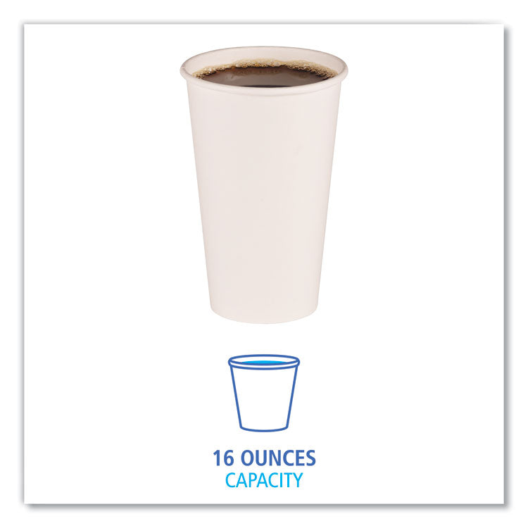 Boardwalk® Paper Hot Cups, 16 oz, White