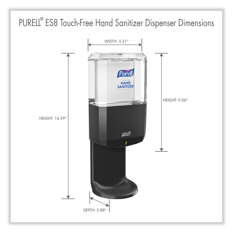 Purell® Touch-Free Hand Sanitizer Dispenser ES8 - Graphite, 1200mL refills.