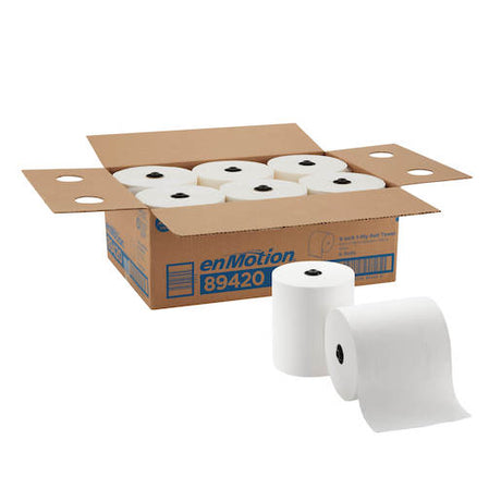 enMotion® 8” Paper Towel Rolls by GP PRO , White, 6 Rolls per Case
