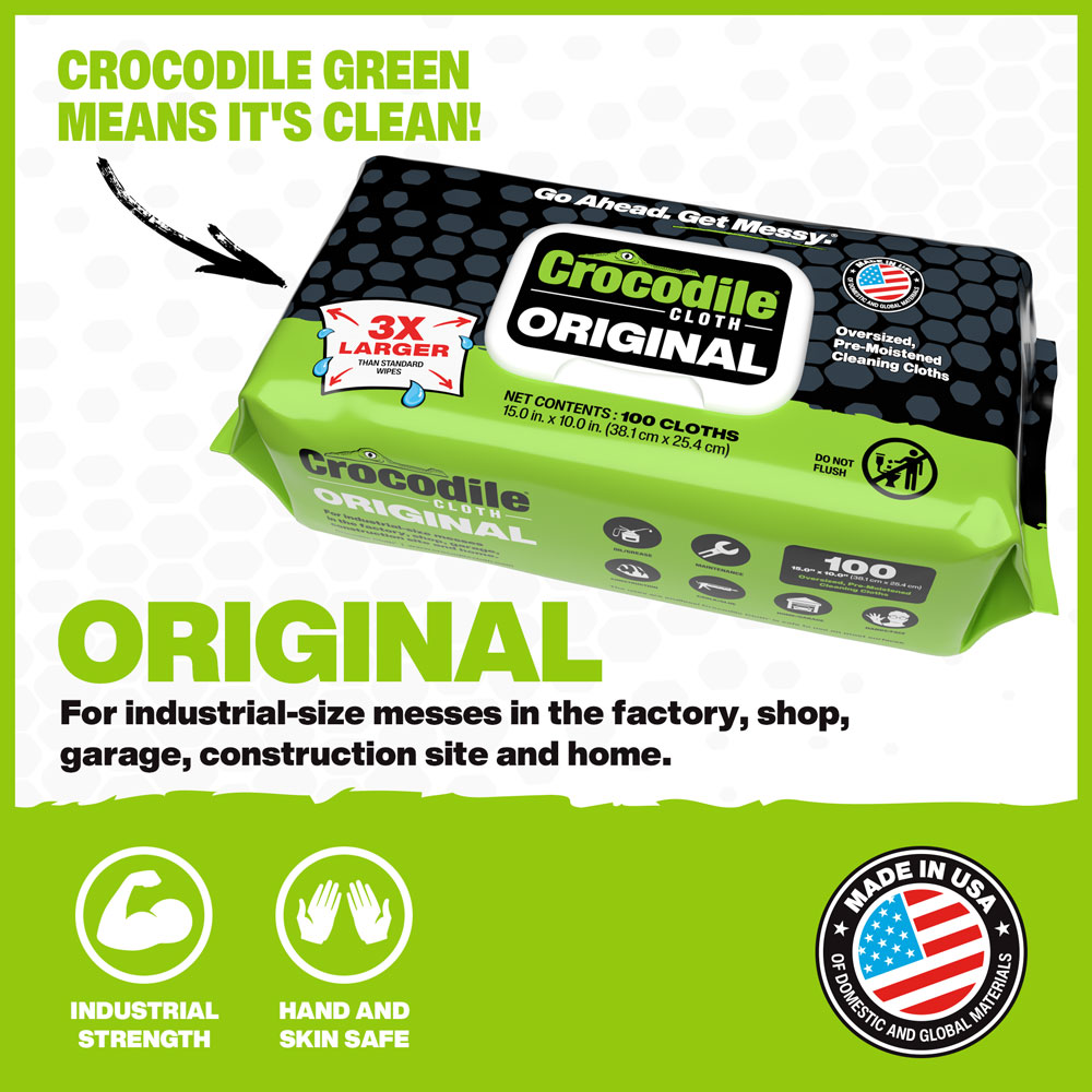 Crocodile Cloth® – Oversized Wipes for Oversized Messes