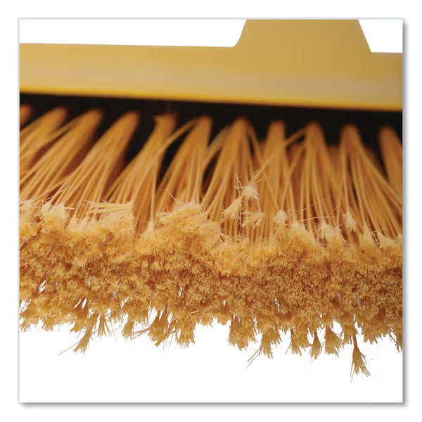 Boardwalk® 53” Angler Broom | Yellow | Plastic Bristles | Wood Handle