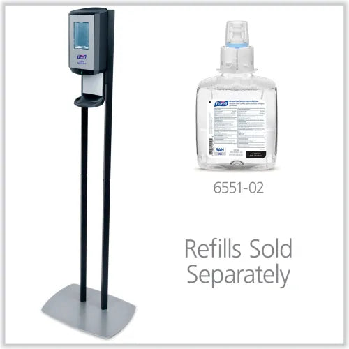 PURELL® CS6 Hand Sanitizer Floor Stand with Dispenser | 1,200 mL | 13.5x5x28.5 | Graphite/Silver