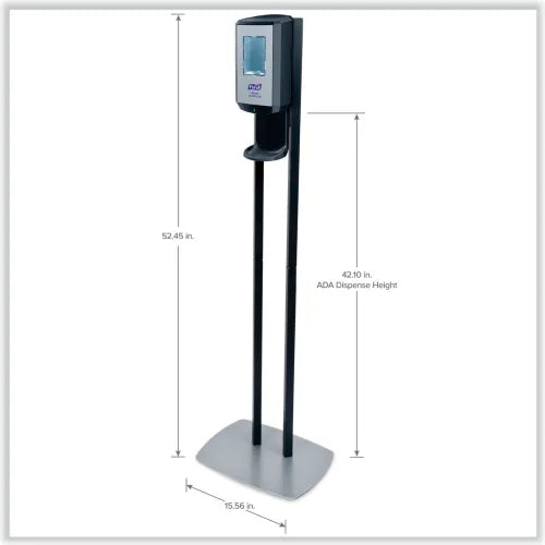 PURELL® CS6 Hand Sanitizer Floor Stand with Dispenser | 1,200 mL | 13.5x5x28.5 | Graphite/Silver