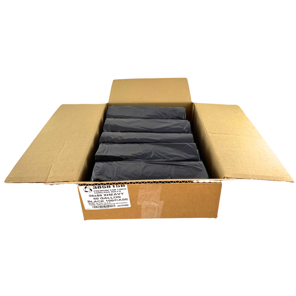 Revolution Bags® Leak-Proof Star Seal Can Liners | Black | 1.5 Mil | 38x58 | 100 Liners per Case