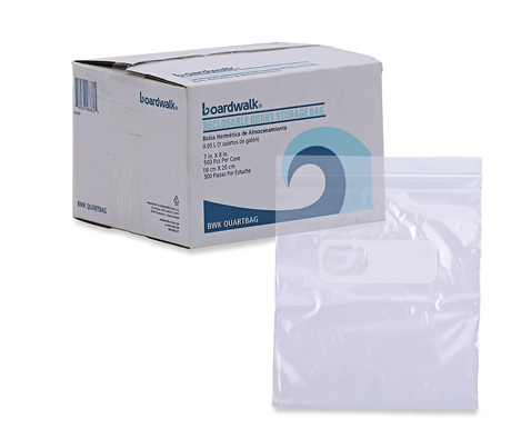 Boardwalk Closable 1 Quart Food Storage Bags - 7 in. x 8 in.