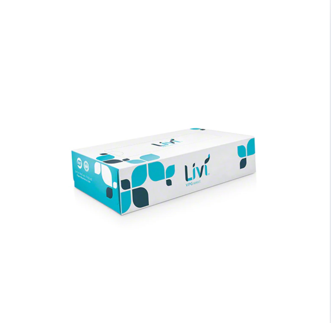 Livi® VPG® Select Flat Box Facial Tissue 2-Ply | 100 Sheets A Box | 30 Boxes A Case