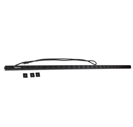 Weltron 24-Outlet Black Aluminum Power Strip – 60” with 6FT Cord