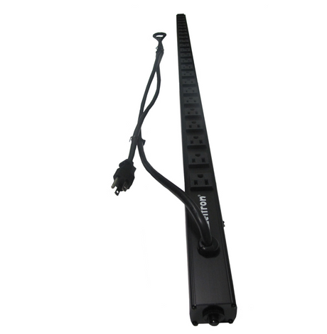 Weltron 24-Outlet Black Aluminum Power Strip – 60” with 6FT Cord
