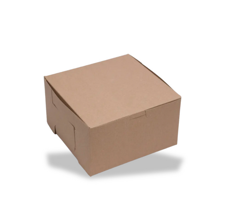 Natural Kraft One-Piece Bakery Boxes – 7” x 7” x 4” | 250 Count
