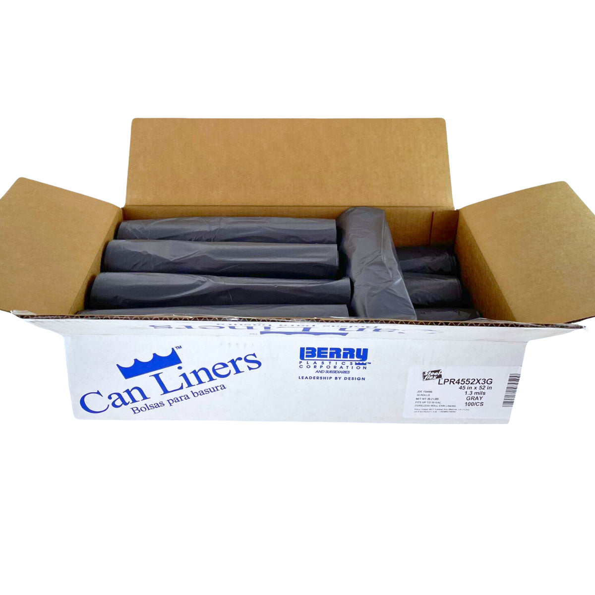 Berry Global® Linear LowDensity Can Liners 45" x 52" 50 Gallon