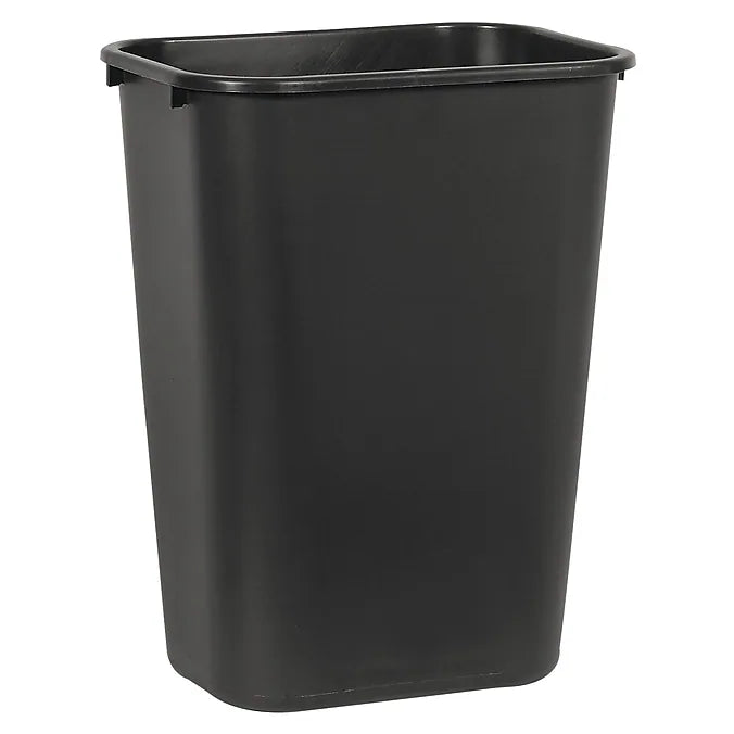 Rubbermaid Deskside 41 qt Black Resin Rectangle Trash Can