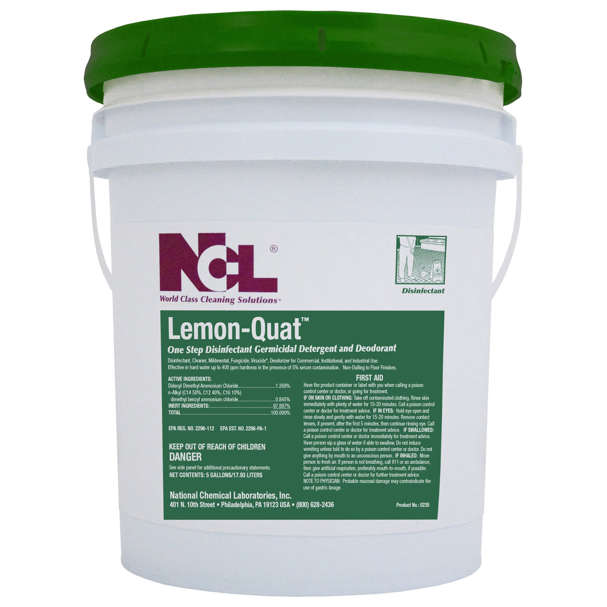 Lemon-Quat™ Disinfectant Cleaner & Deodorizer | 5 Gallon Pail