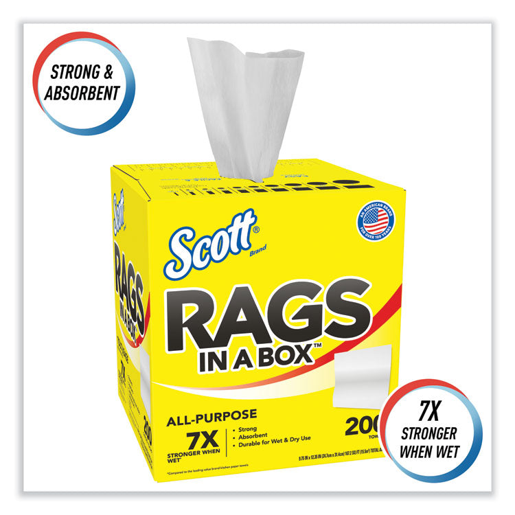 Scott® All-Purpose Rags in a Box POP-UP, 200 Towels/Box