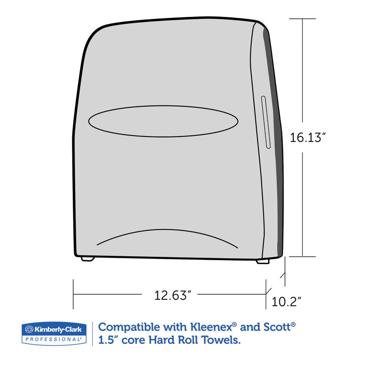 Kimberly-Clark® Sanitouch™ Hard Roll Towel High-Capacity Dispenser - Smoke - (12.63 x 10.2 x 16.13)