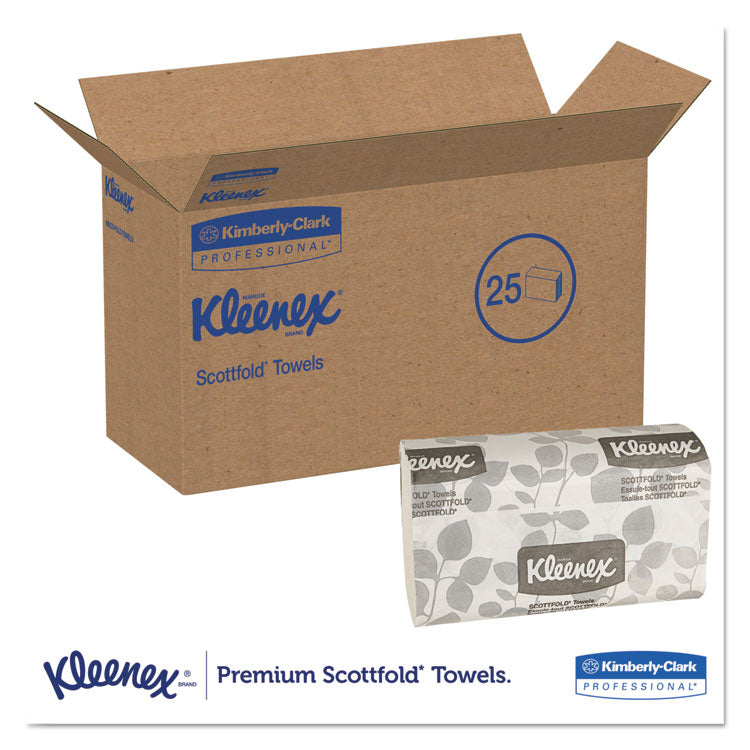 Kleenex® Premiere Folded Towels, White, 120 Towels Per Pack, 25 Packs Per Carton