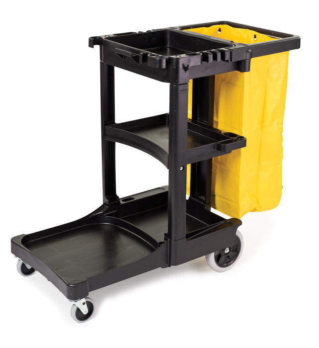 Rubbermaid® Janitor Cart With Zippered Yellow Vinyl Bag