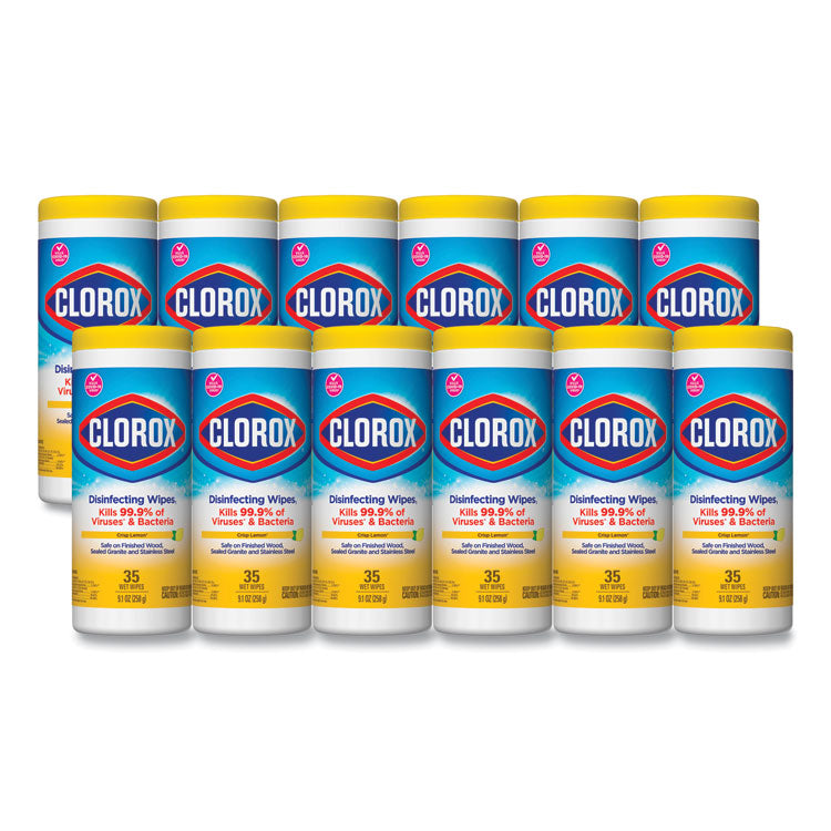 Clorox® Disinfecting Wipes, Crisp Lemon, (Pack of 12)