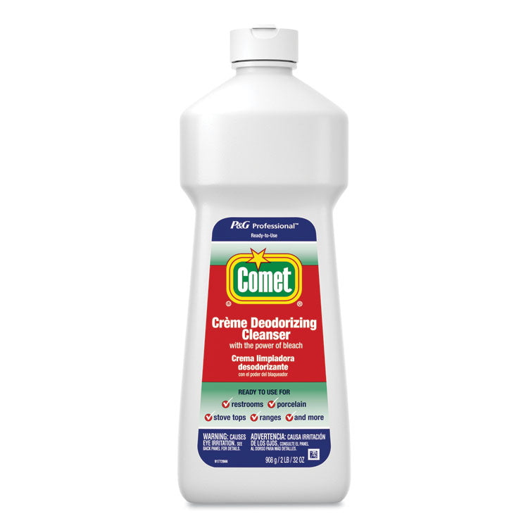 Comet® Creme Deodorizing Cleanser, 32 oz Bottle, 10 Bottles/Carton