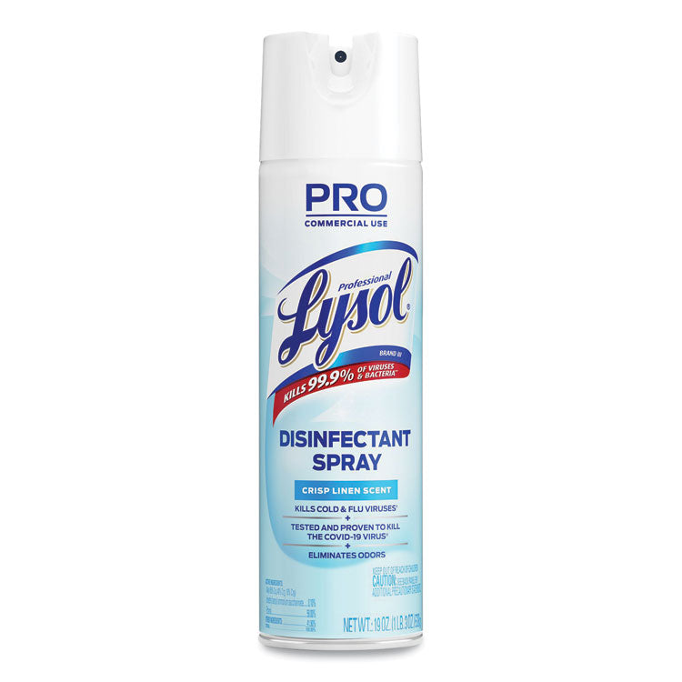 Lysol® Professional Disinfectant Spray Crisp Linen - Case of 12 - (19 oz./canister)