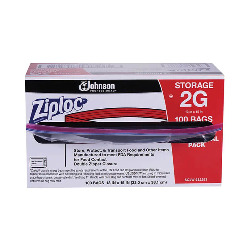 Ziploc® Double Zipper Plastic Storage Bags | 2 Gallon | 100/Carton