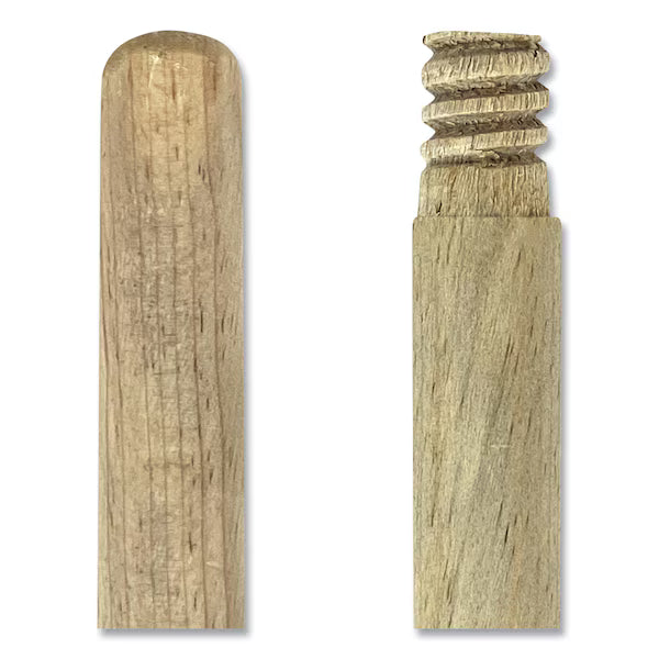 Boardwalk® 53” Angler Broom | Yellow | Plastic Bristles | Wood Handle