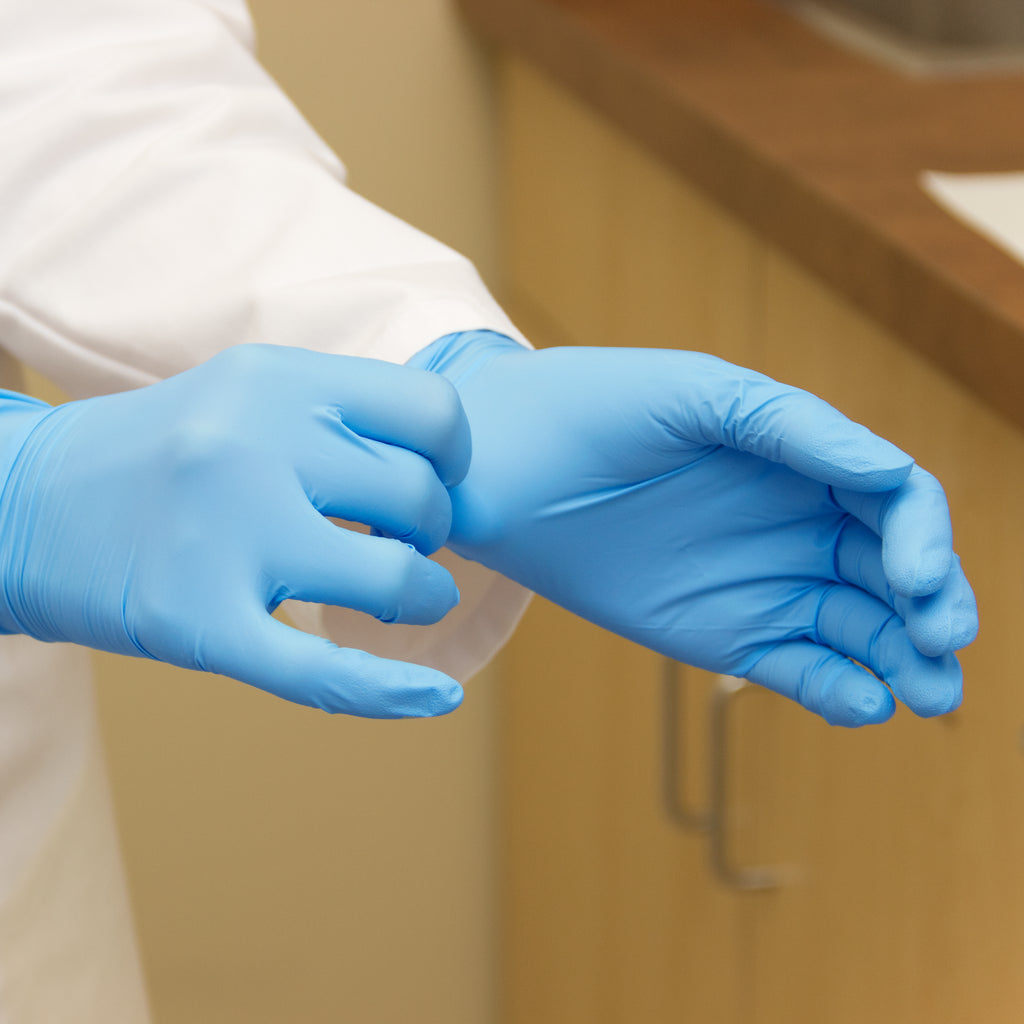 Hospeco® ProWorks® Nitrile Examination Gloves | Powder Free | Blue | 5.5 mil | 100 per Box, 10 Boxes per Case