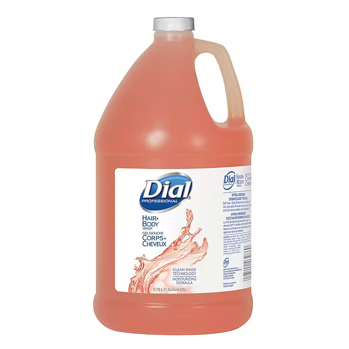 Dial Professional Hair + Body Wash | Peach Scent | 1 Gallon | 4/Case